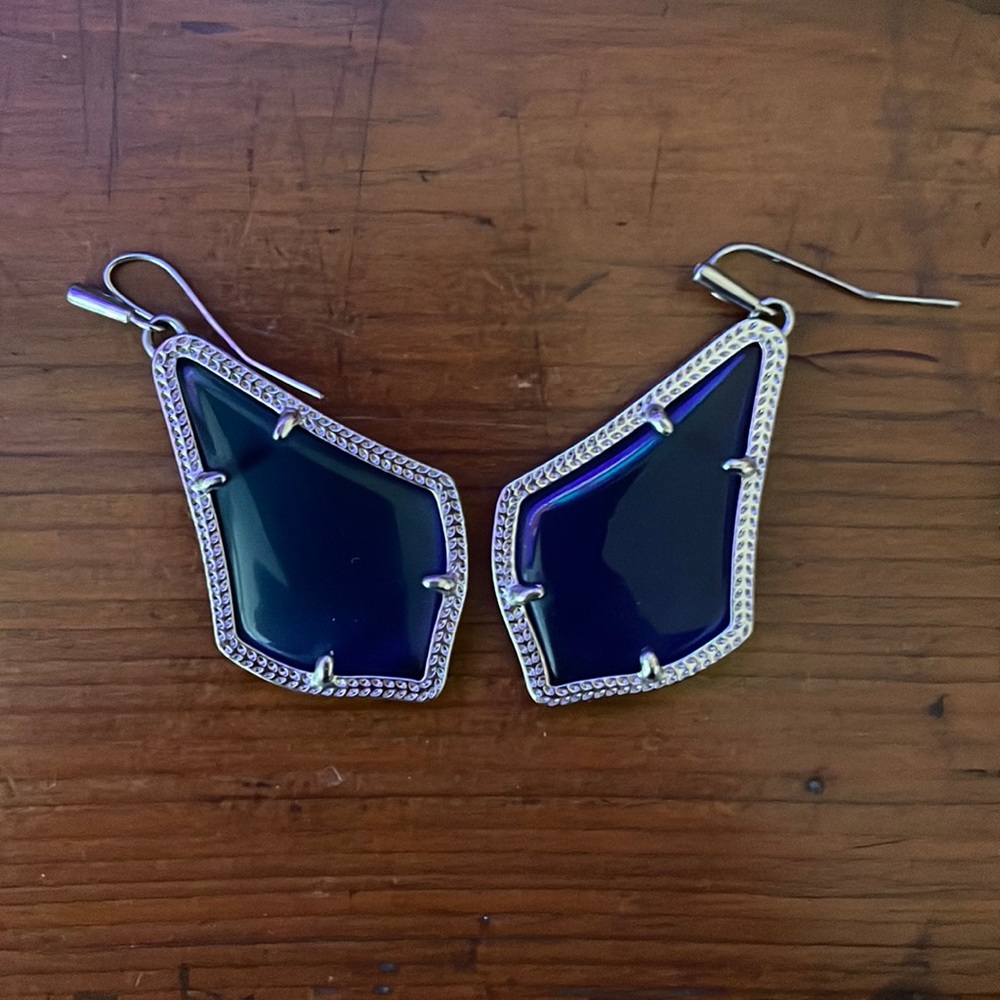 Blue and Silver Kendra Scott Alex Earrings